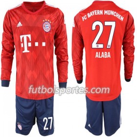 Camisetas Bayern de Múnich Alaba 27 Niño Primera Equipacion 2018/2019 Manga Larga